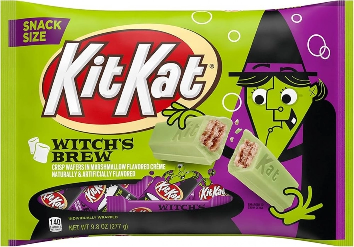 Вафельные батончики с маршмеллоу Ведьма Kit Kat Halloween Witch's Brew Marshmallow 277г