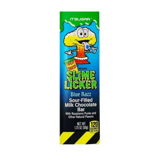 Шоколадный батончик Toxic Waste Slime Licker Blue Razz Голубая малина (кислая) 50г