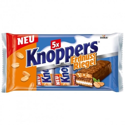 Вафельні батончики Knoppers Erdnuss Riegel з арахісом 200г