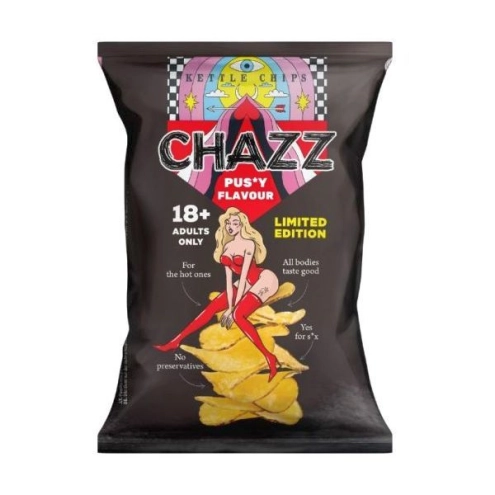 ПІД ЗАМОВЛЕННЯ! Чіпси Chazz Pussy Flavour Potato Chips зі смаком Pussy 90г