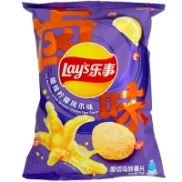 Чіпси Lay's Hot&Sour Lemon Braised Chicken Feet Flavor Potato Chips Тушковані курячі ніжки з лимоном 60г