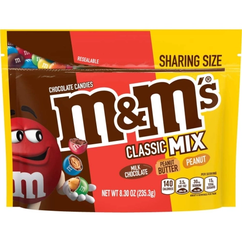 Драже M&M'S Classic Mix Chocolate 3 види (з арахісом, арахісовою пастою та молочним шоколадом) 235г
