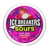 Кислые леденцы Ассорти без сахара Ice Breakers Assorted Fruit Flavored Sugar Free (Вишня Малина Клубника) 42г