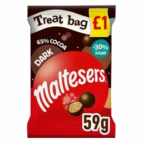 Цукерки шоколадні кульки Maltesers Dark  59г