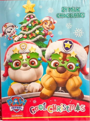 Адвент календарь с шоколадками Щенячий Патруль Paw Patrol Merry Christmas 75г