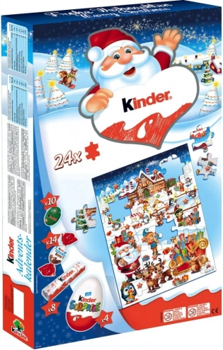 Адвент календарь с пазлами и сладостями Kinder Mix Christmas Puzzle Advent Calendar 311г
