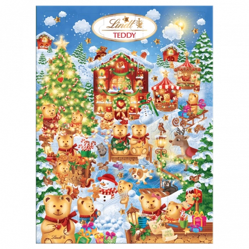 Адвент календарь с шоколадными конфетами Lindt Teddy Winter Wonderland Chocolate Advent Calendar 170г