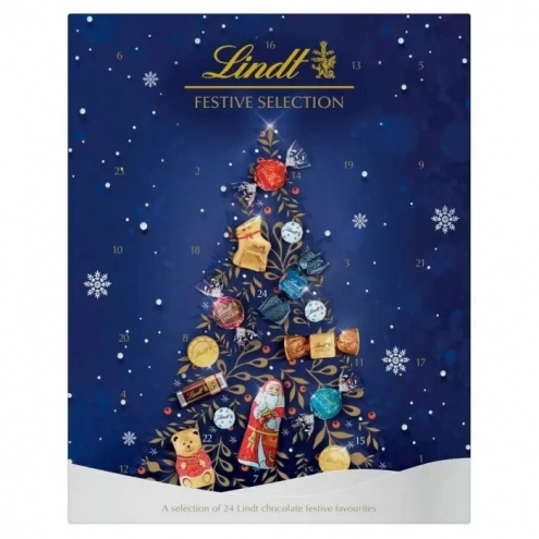 Адвент календар із шоколадними цукерками Lindt Festive Selection Advent Calendar 296г