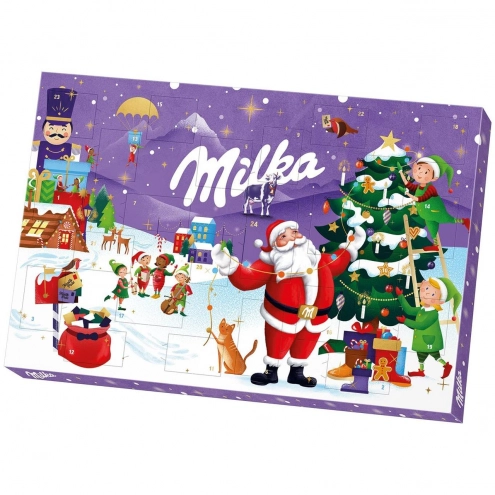 Адвент Календарь Милка с шоколадными фигурками Milka Advent "Санта" 200г
