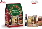 Подарунковий набір італійських продуктів з вином Cesto Natalizio Regalidea Sapori di Natale 8 компонентів