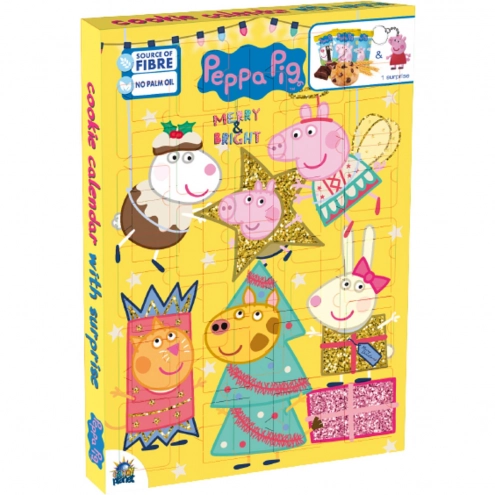 Адвент календар із печивом із шматочками шоколаду та фігуркою Peppa Pig Advent Calendar 132г