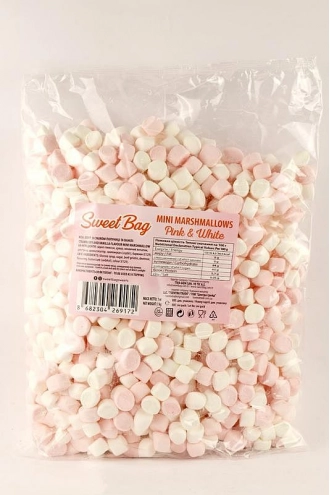 Маршмелоу Міні Sweet Bag Mini Marshmallow Pink White Полуниця та Ваніль 1кг