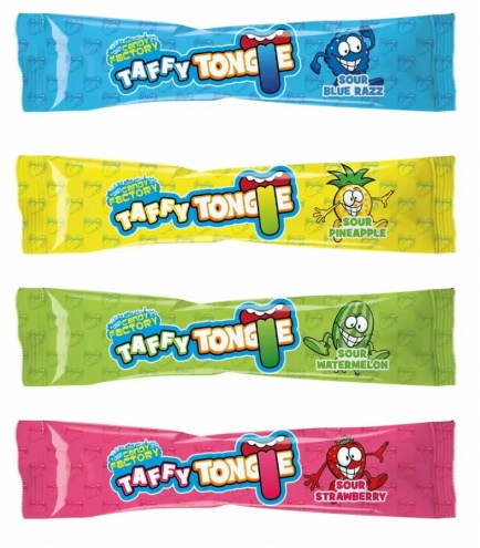 Жвачка  Crazy Candy Factory Taffy Tongue Sour клубника 