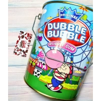 Металл ведро жвачек Dubble Bubble Gum Balls 2100г