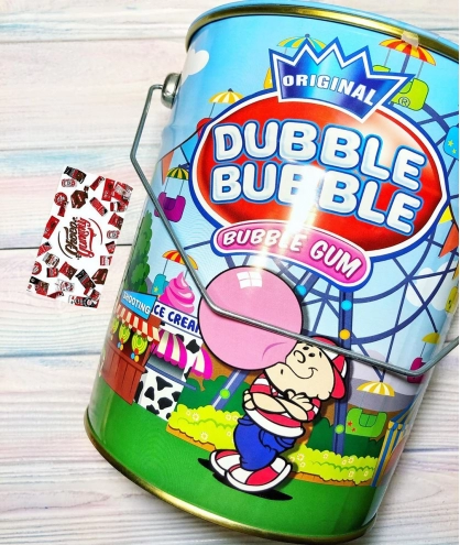 Металл ведро жвачек Dubble Bubble Gum Balls 2100г