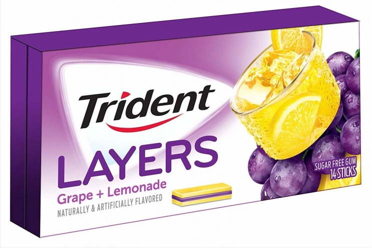 Жвачка Trident Layers Виноград Лимонад