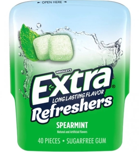 М'ятна жуйка Без цукру EXTRA Refreshers Spearmint Chewing Gum Sugar free 40шт