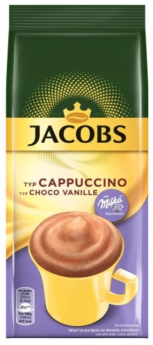 Капучино Jacobs с шоколадно-ванильным вкусом Milka 500г