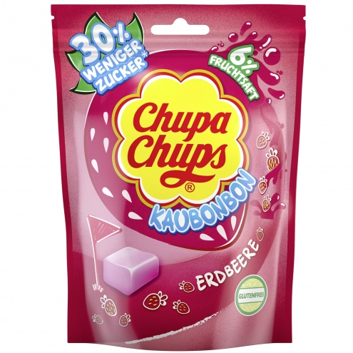 Жевательные конфеты Chupa Chups Kaubonbon Клубника 120г
