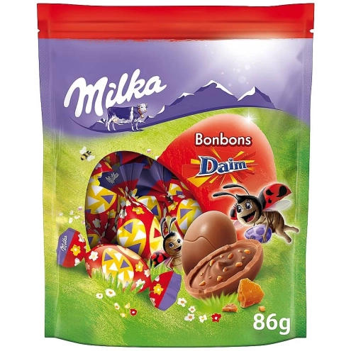 Цукерки Milka Bonbons Daim Пасхальні яйця Мілка 86г