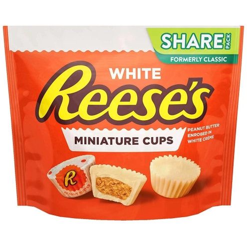 Конфеты с арахисовой пастой Reese’s White Miniature Cups Белый шоколад 297г