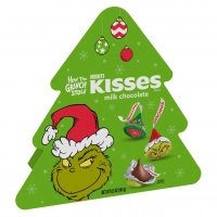 Новорічні цукерки Hershey's KISSES Grinch Milk Chocolate Christmas Candy 184г