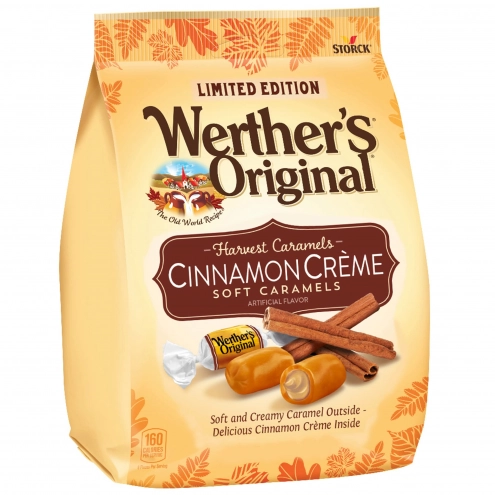 Карамельные конфеты с кремовой начинкой со вкусом корицы Werther's Original Harvest Cinnamon Crème Soft Caramel Candy 243г