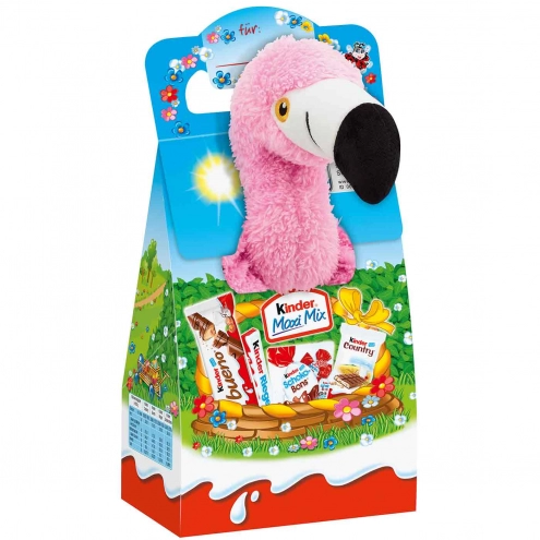 Набор Kinder Maxi Mix с мягкой игрушкой "Фламинго"
