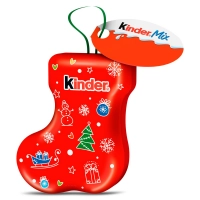 Новогодний набор конфет Киндер на елку Kinder Chocolate Mini Christmas Boot (жестяная баночка) 34г