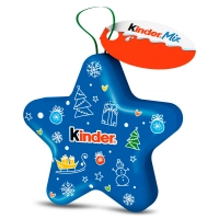 Новорічний набір цукерок Кіндер на ялинку Kinder Chocolate Mini Star (жерстяна баночка) 34г