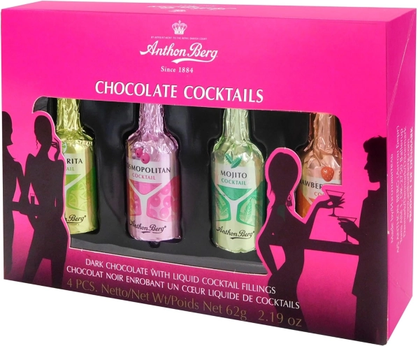 Шоколадные бутылочки с коктейлями Anthon Berg Cocktail Hour Chocolate Liqueurs 4шт 62г