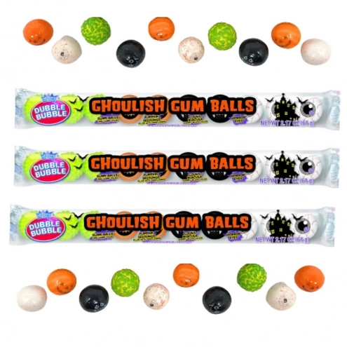 Жувальні цукерки на Хелловін Halloween Dubble Bubble Ghoulish Gum Balls 61г