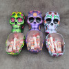 Череп 3-D графика с конфетами на Хэллоуин зеленый Halloween Skull Tin with Smarties Green 17г