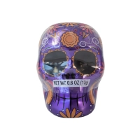 Череп 3-D графика с конфетами на Хэллоуин фиолетовый Halloween Skull Tin with Smarties Violet 17г