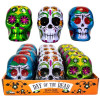 Череп 3-D графика с конфетами на Хэллоуин фиолетовый Halloween Skull Tin with Smarties Violet 17г