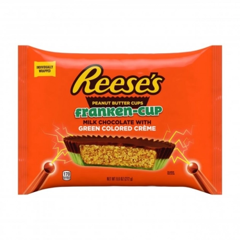 Шоколадные конфеты с арахисовым маслом Reese's Halloween Franken Cups Green Colored Creme 265г