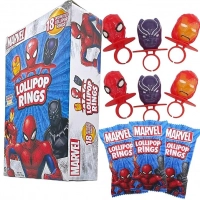 Упаковка Кольцо-леденец Марвел Мстители 18 шт Marvel Halloween Lollipop Rings 192г
