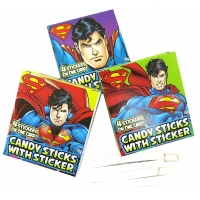 Конфеты с 4 стикерами Superman Candy Sticks