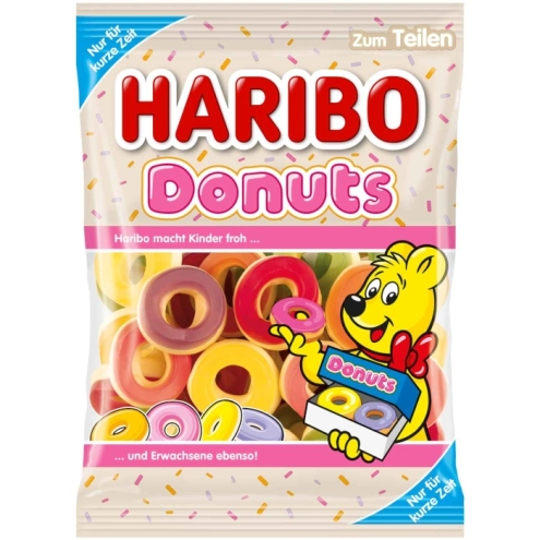 Желейні цукерки Haribo Donuts Пончики (Фруктове асорті) 175г