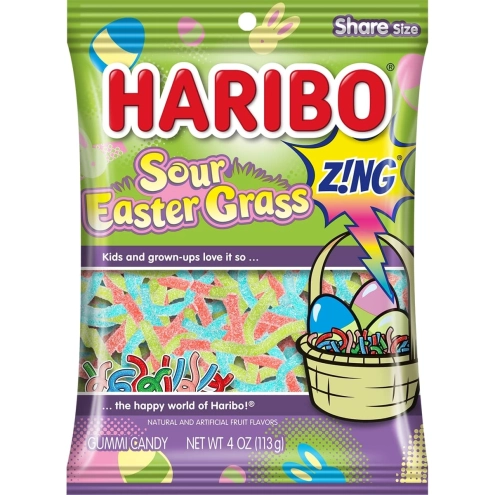 Пасхальные конфеты Haribo Gummi Candy Sour Easter Grass Z!NG Кислый мармелад (Травка) 113г
