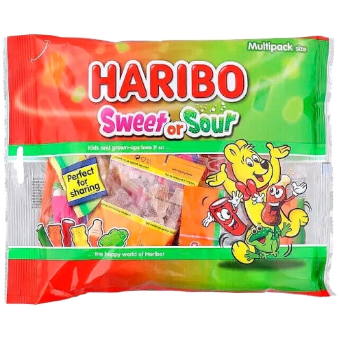 Міні Желейки Haribo Mini Sweet & Sour Mix Солодке та Кисле Асорті 350г