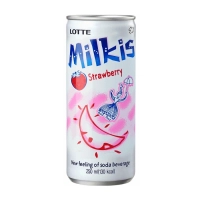 Напій молочний газований Lotte Milkis Strawberry Полуниця 250мл