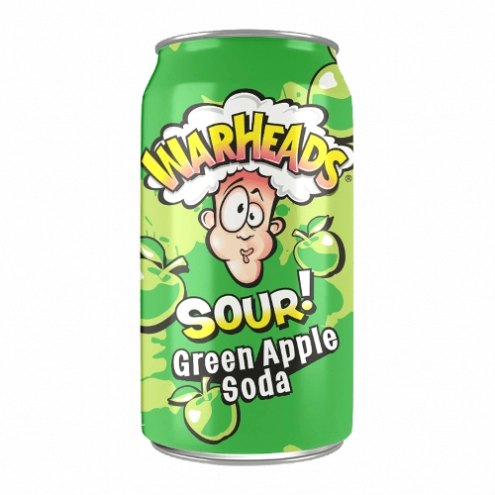Газировка Warheads SOUR! Green Apple Soda