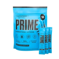 Упаковка напою в стіку Prime Hydration Blue Raspberry Electrolyte Drink Mix 16шт