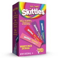 Быстрорастворимый напиток Skittles Variety Pack Drink Mix Zero Sugar Wild Berry Ассорти 20шт