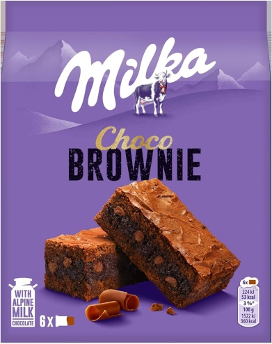 Тістечка Брауні зі шматочками шоколаду Milka Choco Brownie (6 шт) 150г