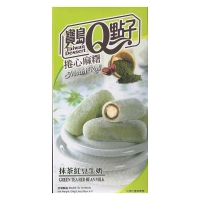 Японські моті Green Tea Red Bean Milk Mochi Roll Зелений Чай, Червоні Боби та Молоко 150г