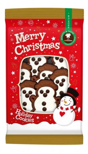 Печиво новорічне Сніговики з глазур'ю Celpol Decorated Cookies Snowman 200г