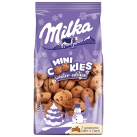 Печиво зі шматочками шоколаду та корицею Milka Mini Cookies Winter Edition 250г