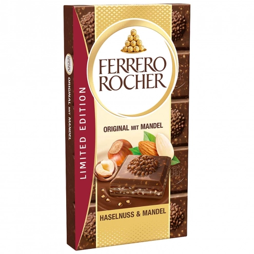 Шоколад Ferrero Rocher Tafel mit Mandel з мигдалем і фундуком 90г
